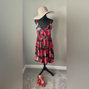 XXL New, Black and red tropical sundress/dress/cover up